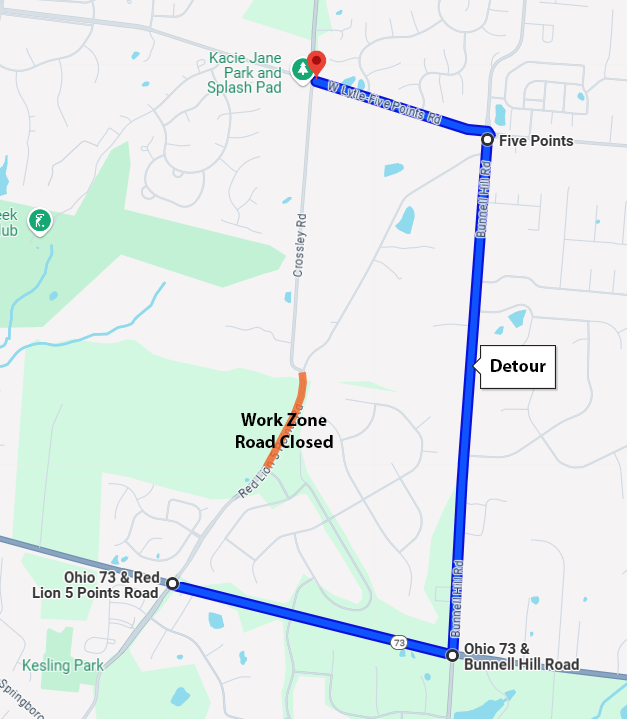 map of detour